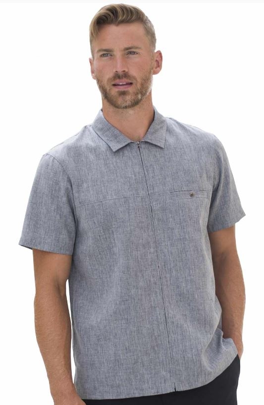 Edwards Men's V-neck Zip Service Shirt